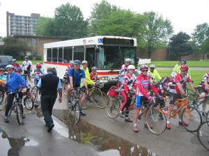 A small celebration when the SMART bus bike racks were first introduced