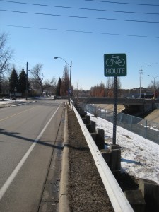Existing bike lane in Windsor